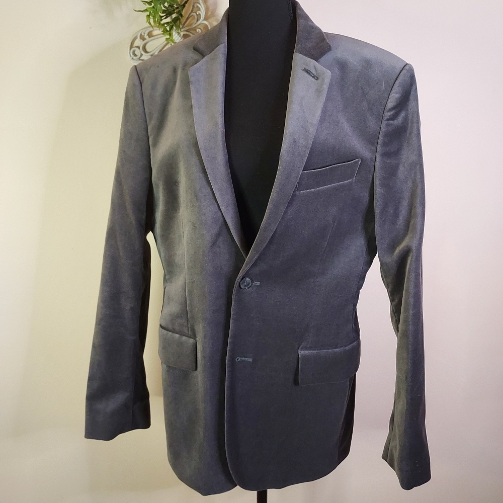 Men's Express Grey Velvet Blazer